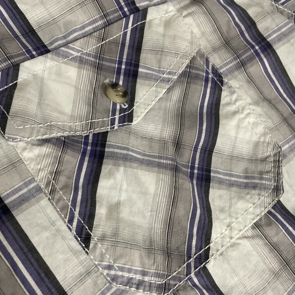 RUFF HEWN Men's Large Purple Plaid Long Sleeve Dress Casual Shirt Button Up - Picture 6 of 8